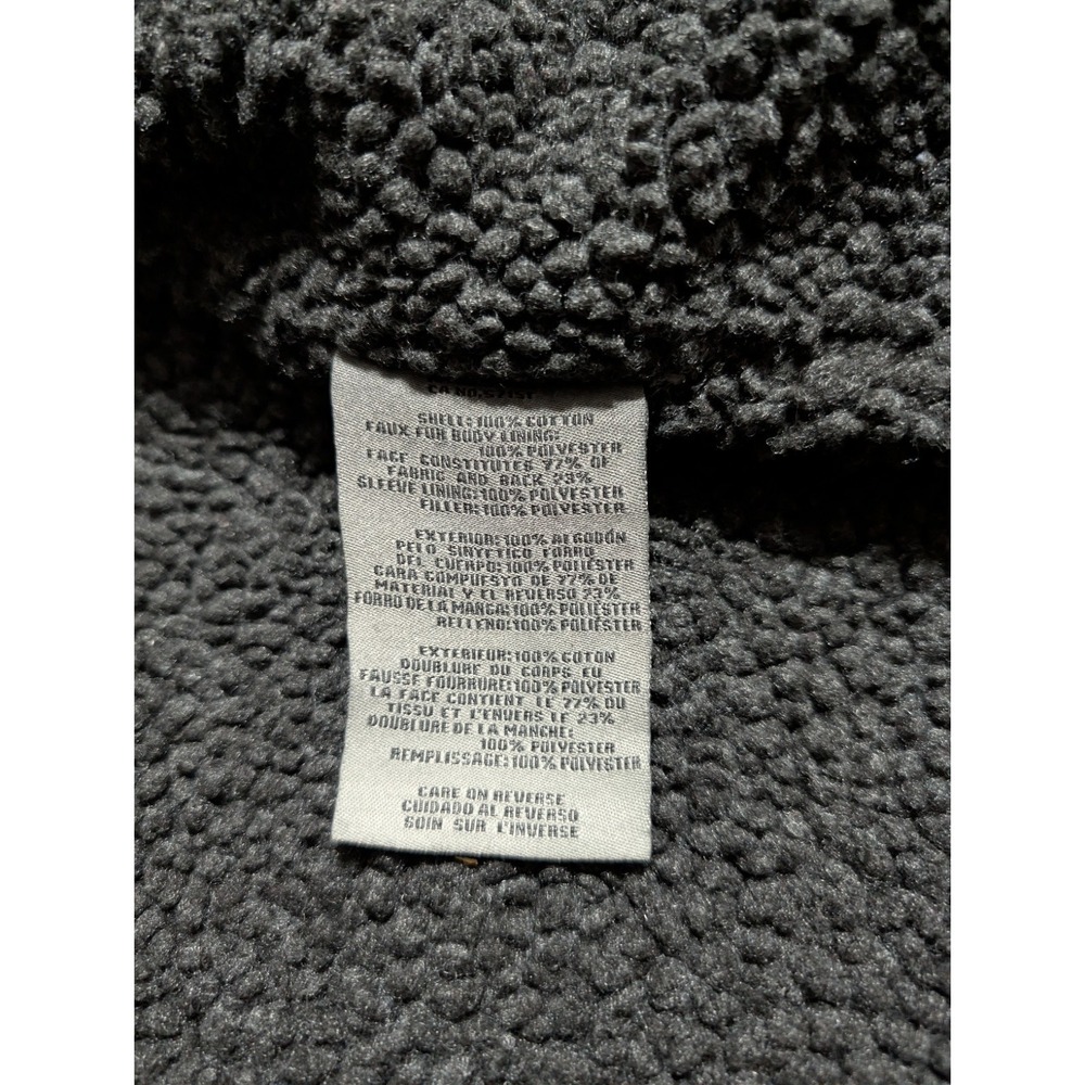 Levis Mens Sherpa Lined Military Field Jacket Olive Green Cotton Canvas Medium - Picture 4 of 8